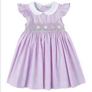 Smocked Tulip Lavender Stripe Dress Fantaisie Kids